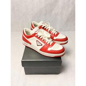 PRADA Downtown Leather Sneakers Size US 9.5 / EU 42.5 Red